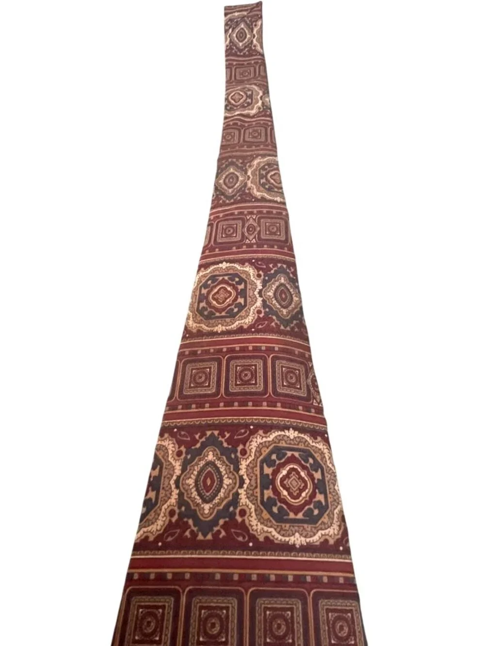 Bill Blass Mens Silk Tie Red & Gold Geometric Pattern Dry Clean Only